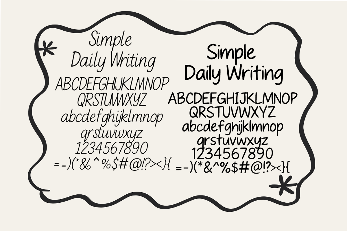 Simple Daily Writing, a Handwritten Font by cocodesign (Photo 3 of 7)