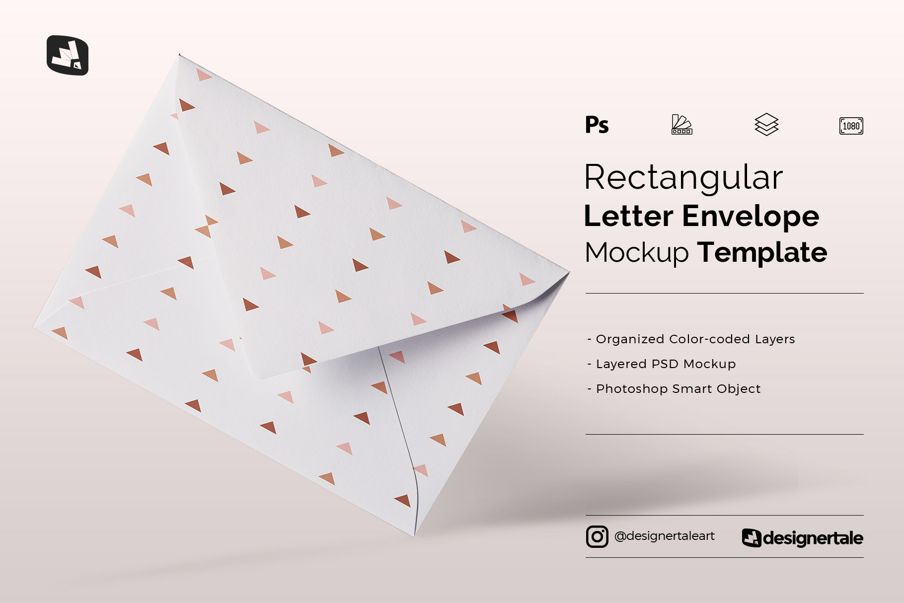 Rectangular Letter Envelope Mockup, a Product Mockup by Designertale