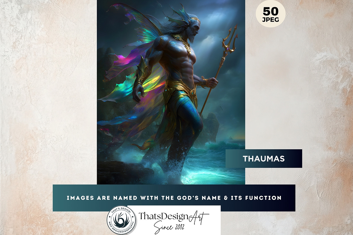 Greek Sea Gods Digital Papers, a Person Illustration by ThatsDesignArt (Photo 3 of 10)
