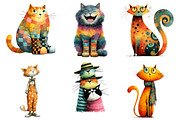 Whimsical Funny Cat Bundle, an Illustration by SinaCreation (Thumbnail 3 of 7)