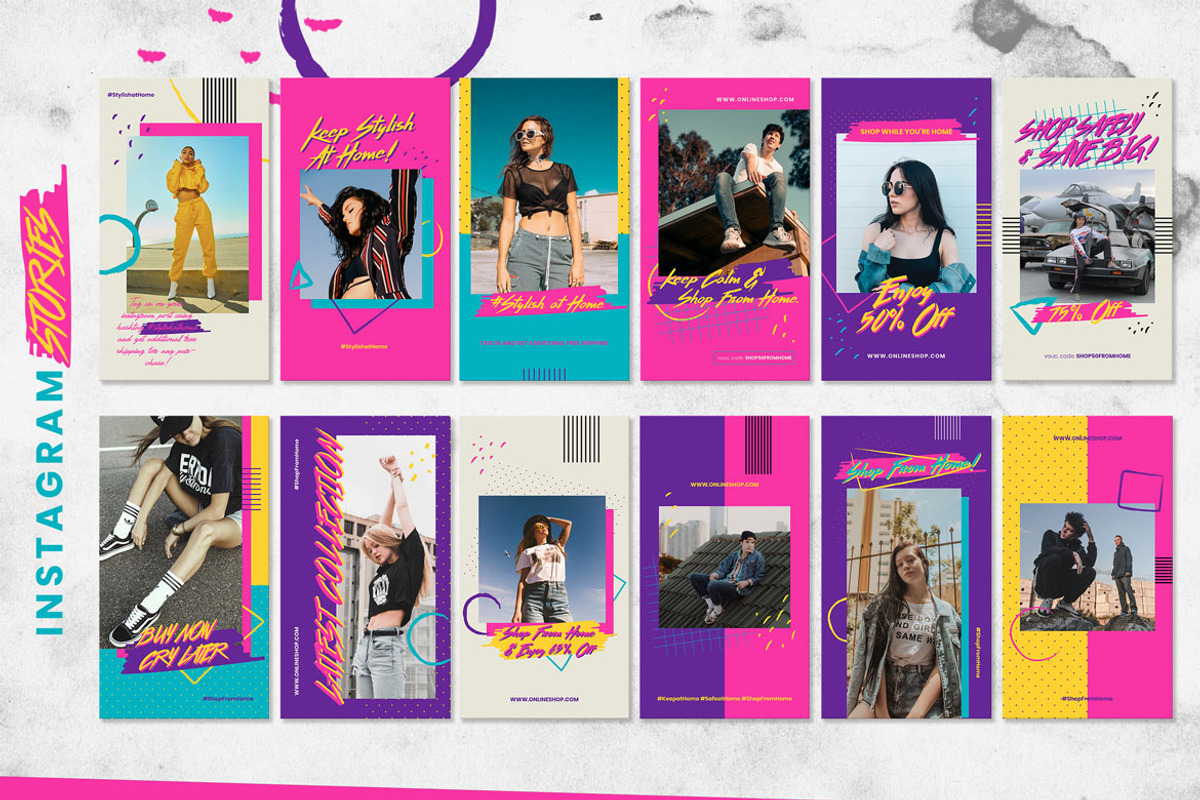 Retro Instagram Pack, a Social Media Template by Aiyari Graphic (Photo 3 of 5)