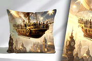 Steampunk Airship, a Transportation Illustration by Sharon Schwalbe (Thumbnail 2 of 5)
