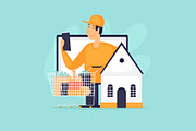 Online grocery shopping., a Food Illustration by Podis (Thumbnail 3 of 4)