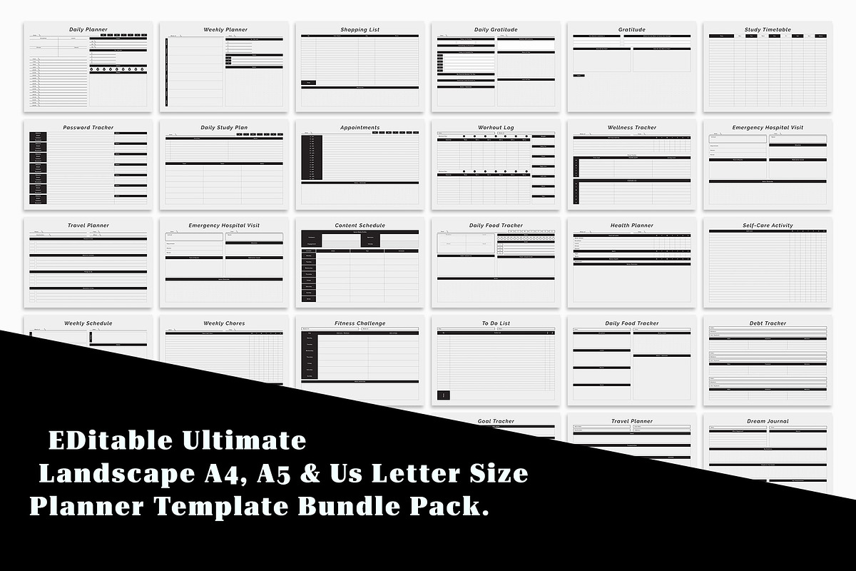 Portrait & Landscape Planner, a Stationery Template by MNT-Creator (Photo 3 of 5)