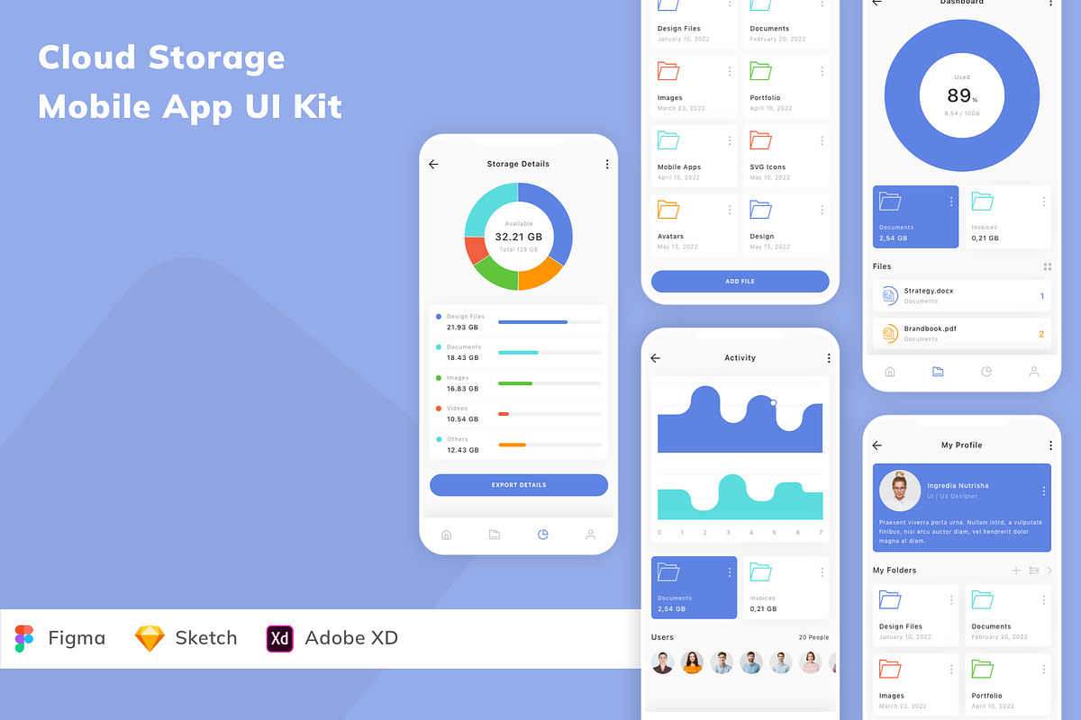 Cloud Storage Mobile App UI Kit, an UI Kit Template by Betush
