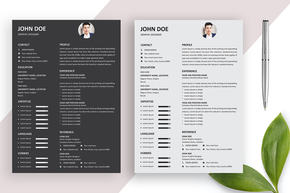 Minimal Modern Resume Template, a Resume Template by Annudesign (Photo 1 of 9)