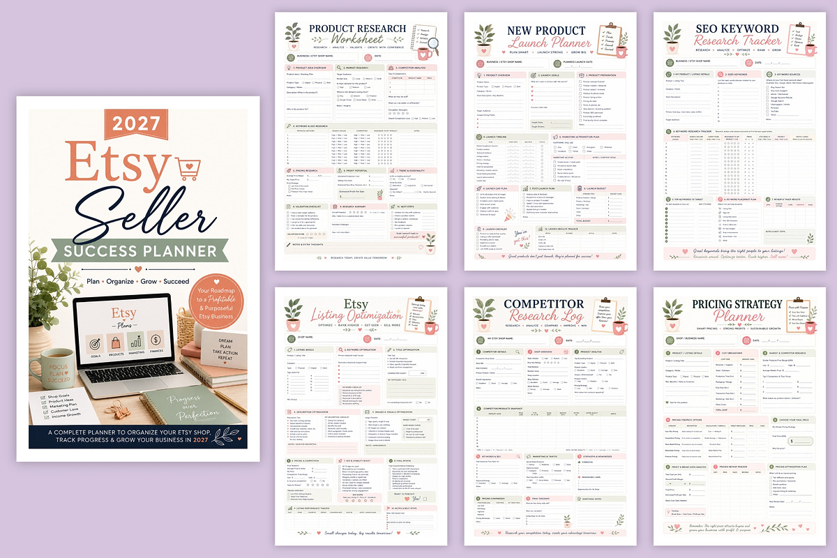 2027 Etsy Seller Success Planner, a Stationery Template by Designmela01 (Photo 5 of 6)