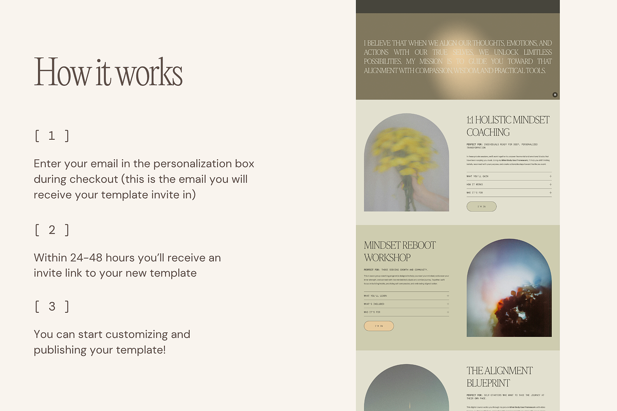 Spiritual Squarespace 7.1 Template, a Squarespace Template by Soul Mission Studio (Photo 6 of 10)