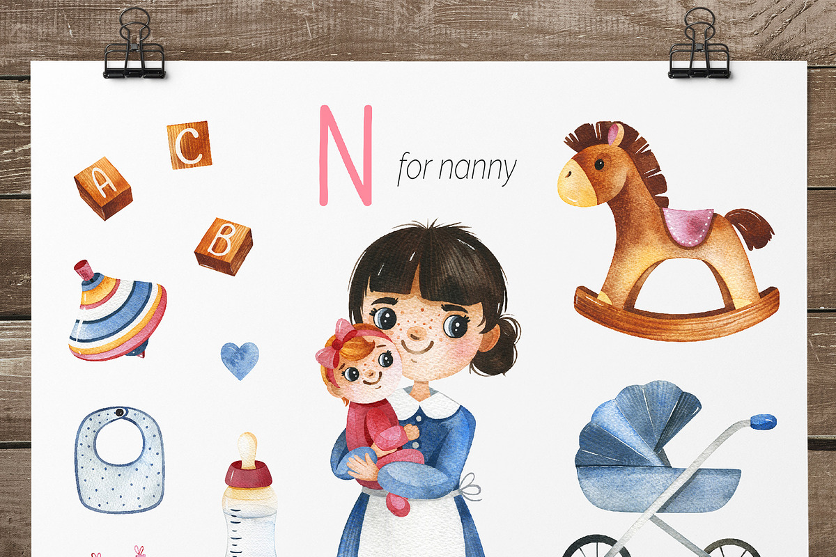 Cute Alphabet Professions. Part 2, an Object Graphic by Kate_Rina (Photo 2 of 17)