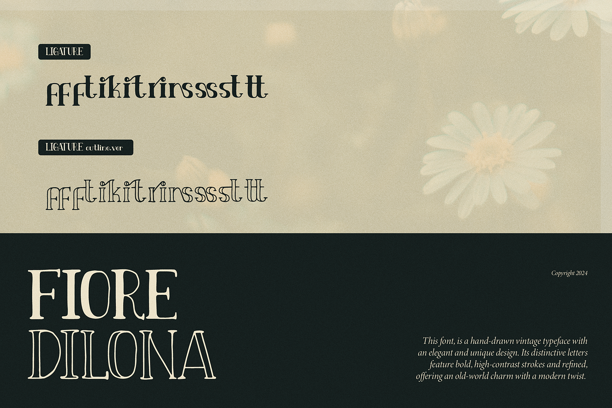 Fiore Dilona | Hand Drawn Vintage, a Font by Denustudios (Photo 15 of 15)
