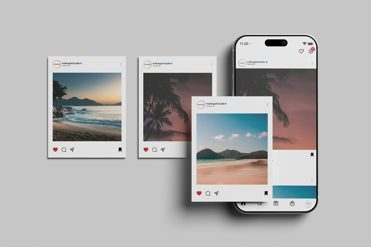Realistic Social Media Mockup PSD, an Advertising Mockup by MA-KING_ART (Photo 4 of 5)