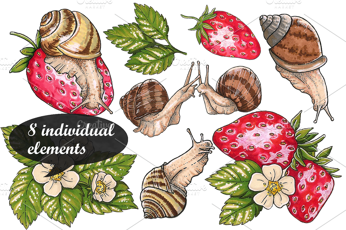 Happy snails (marker collection), a Pattern Graphic by 4erta (Photo 3 of 4)