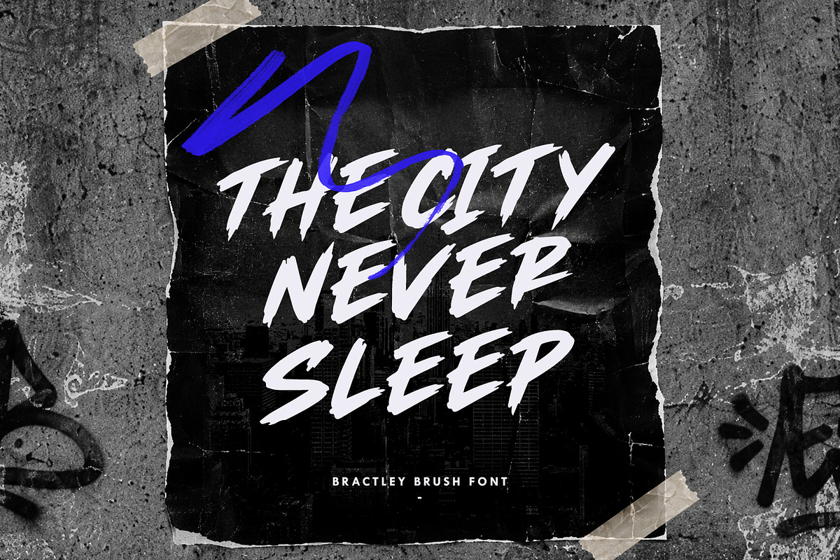 Bractley Bold Streetwear Brush Font, a Handwritten Font by Maulana Creative (Photo 5 of 7)
