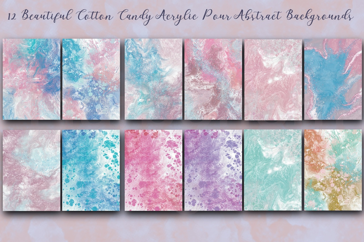 Cotton Candy Acrylic Pour Abstract, a Texture Graphic by Luna Y Mar (Photo 2 of 10)