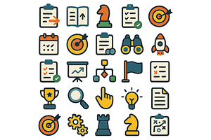 Strategy and Planning Icons, an Object Graphic by RT Studio