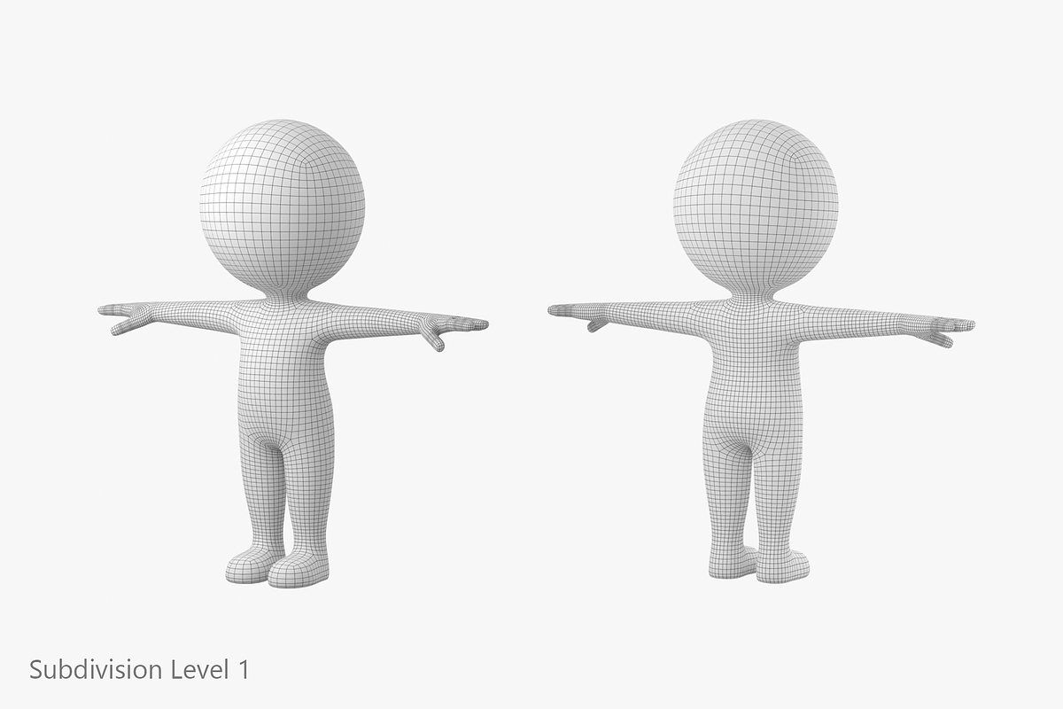 Cute Stickman in T-Pose CAT Rig, a Characters & Person 3D Model by VK Studio (Photo 16 of 19)
