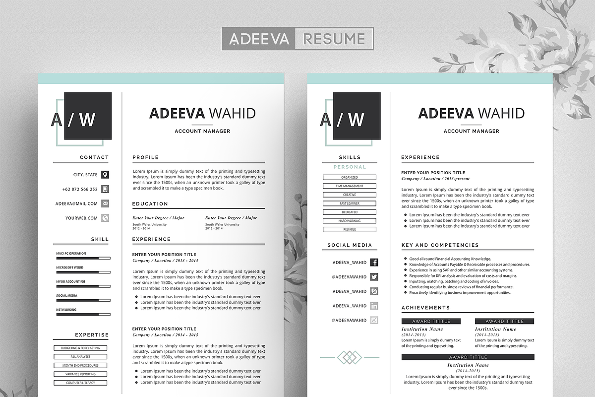 Simple Resume Template Wahid, a Resume Template by AdeevaResume (Photo 1 of 4)