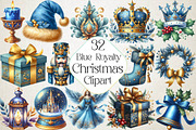 Blue Royalty Christmas Clipart, an Illustration by DreamPrint404 (Thumbnail 1 of 4)