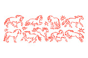 Hand-drawn doodle horse sketches set, an Animal Illustration by Good Studio (Thumbnail 2 of 6)