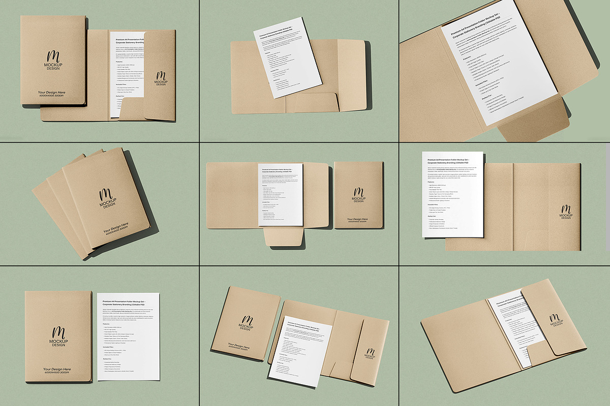 A4 Presentation Folder & Mockup, an Advertising Mockup by pixelmock (Photo 2 of 17)