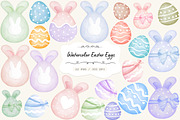 Hand-drawn Watercolor Easter Eggs, a Seasonal Illustration by CpSnowy (Thumbnail 1 of 3)