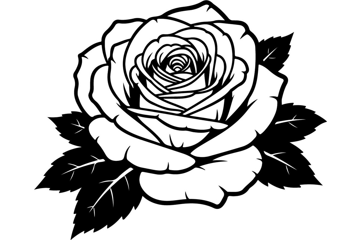 Rose Flower Silhouette Vector Bundle, an Illustration by Designer_Momina (Photo 6 of 21)