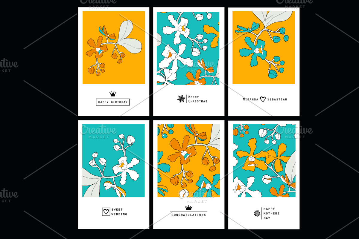 Floral set card with orchids, a Flyer Template by Mira15 (Photo 1 of 2)