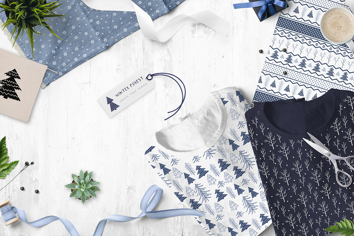 Winter Forest /// seamless patterns, a Pattern Graphic by catary art (Photo 3 of 7)
