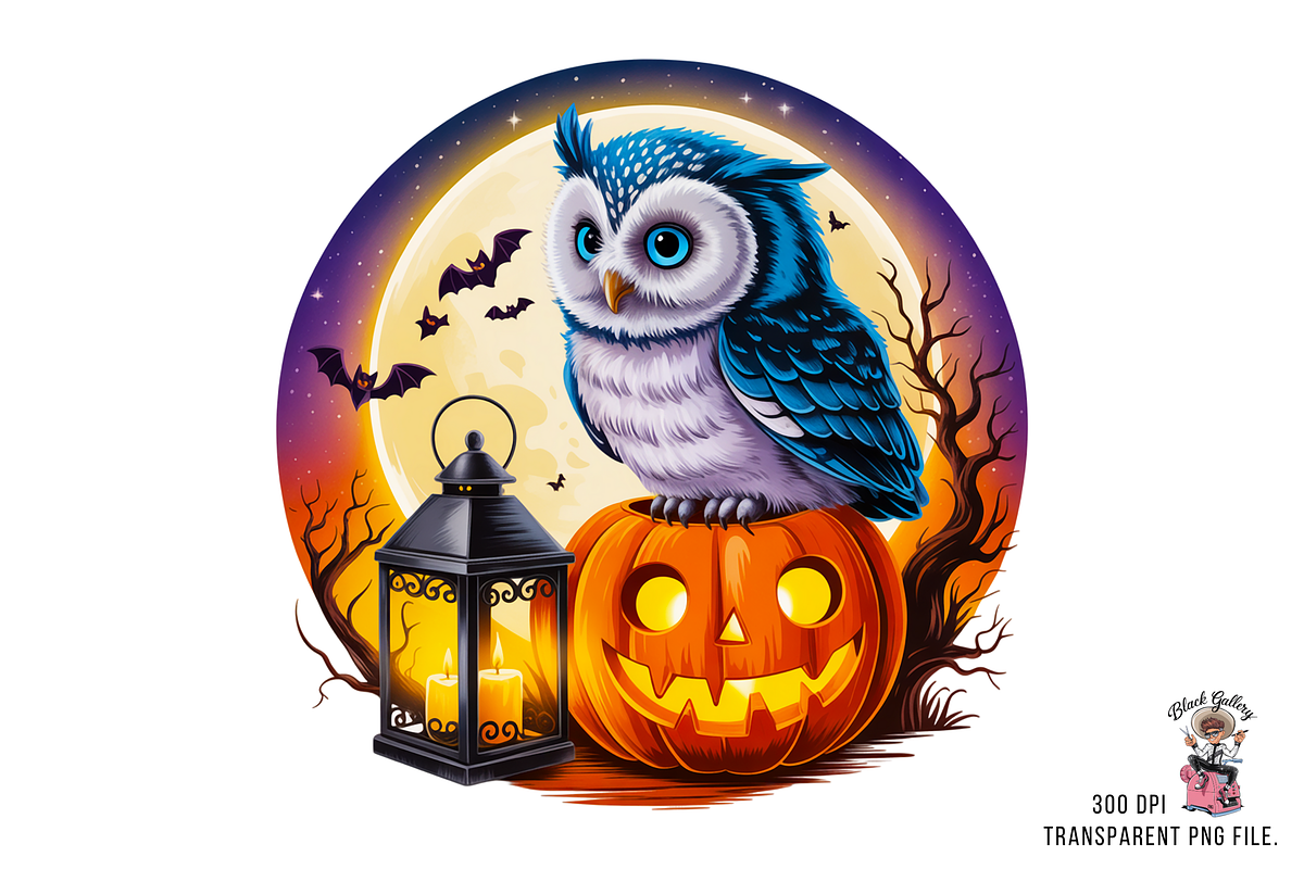 Halloween Owl Sublimation PNG Bundle, a Graphic by Clipart Bloom (Photo 7 of 11)