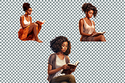 African American Reading Girl, a Person Illustration by Mash Mash Stickers (Thumbnail 8 of 9)