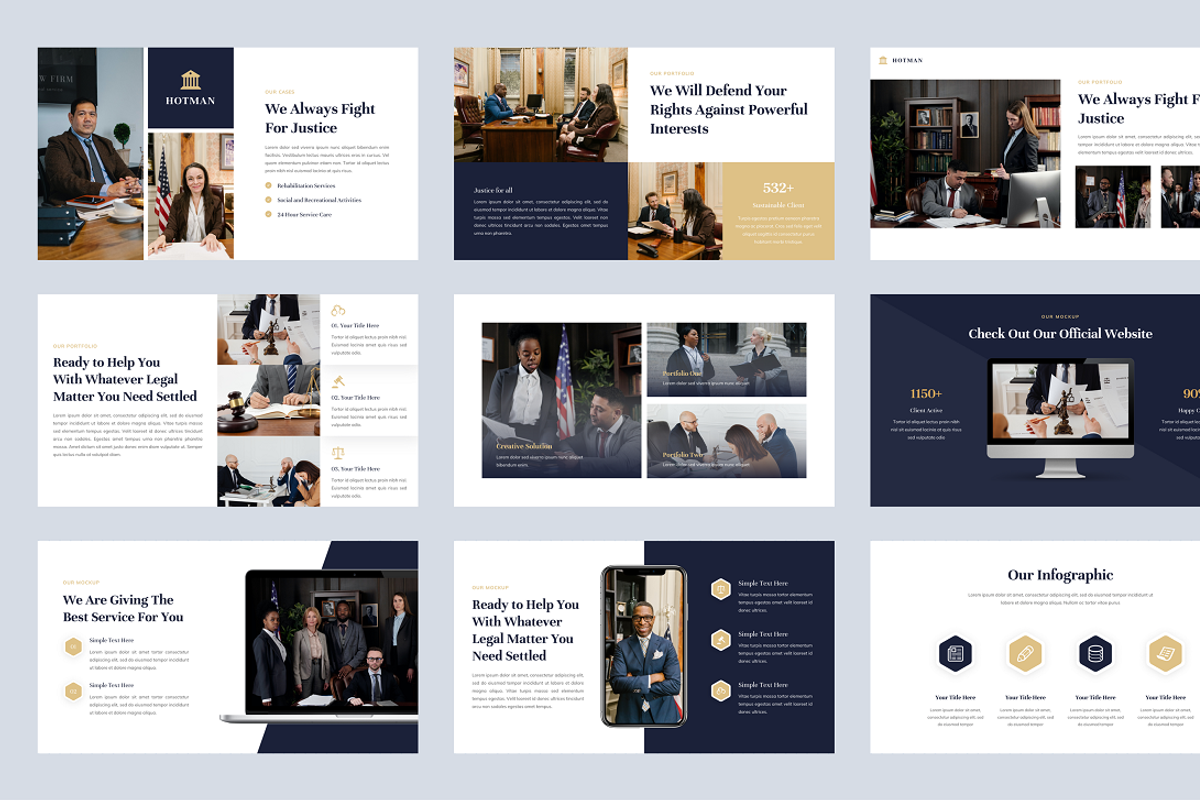 Hotman - Law Firm PowerPoint, a Presentation Template by Biwarastudio (Photo 4 of 5)