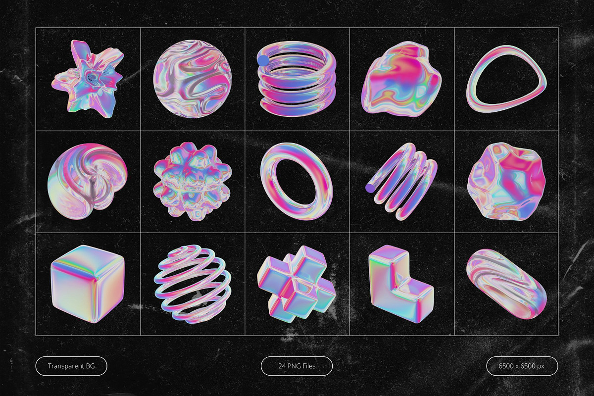 3D Iridescent Shapes, an Object Graphic by Design Studio (Photo 4 of 4)
