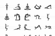 50 Yoga Poses Glyph Icons, an Icon by IconBunny (Thumbnail 2 of 2)