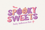 Spooky Sweets Funky Halloween Font, a Handwritten Font by BarcelonaShop (Thumbnail 1 of 8)