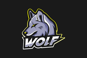 Wolf Mascot Sport Logo Vector