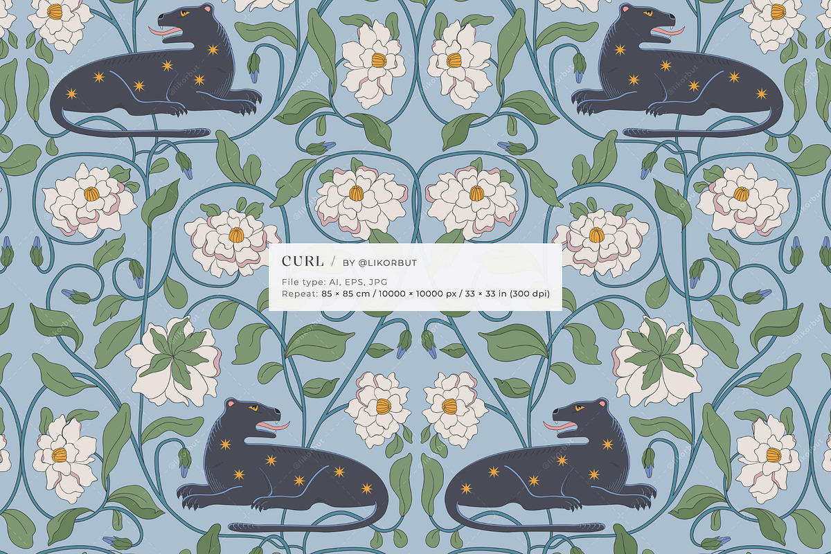Medieval Floral Seamless Pattern, a Pattern Graphic by likorbut (Photo 2 of 13)