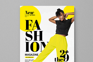 Fashion Magazine Cover Layout, a Magazine Template by MightyDesign
