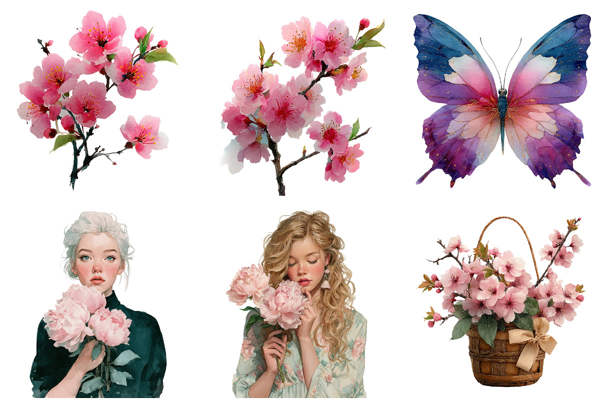 Watercolor Daydream Spring Bliss, an Illustration by DreamArtGraphic (Photo 4 of 4)