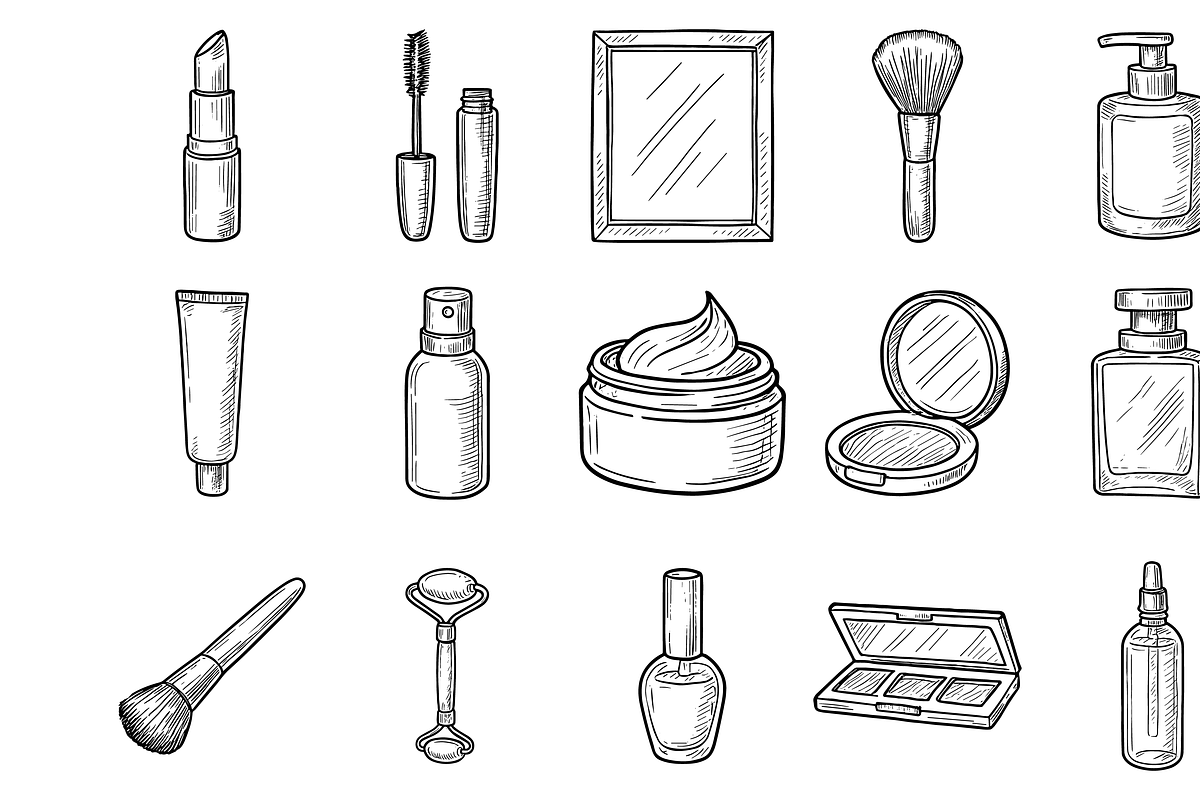 Beauty Cosmetic Icons, an Object Graphic by nikagraphic