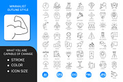 Growth minimalist outline icon set, an Outline Icon by Icons (Thumbnail 2 of 3)