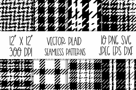 Black and white buffalo plaid, a Pattern Graphic by Lucyinyourheart