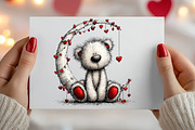 Valentine Teddy Bear Clipart Bundle, an Illustration by Canvas Craft (Thumbnail 4 of 6)