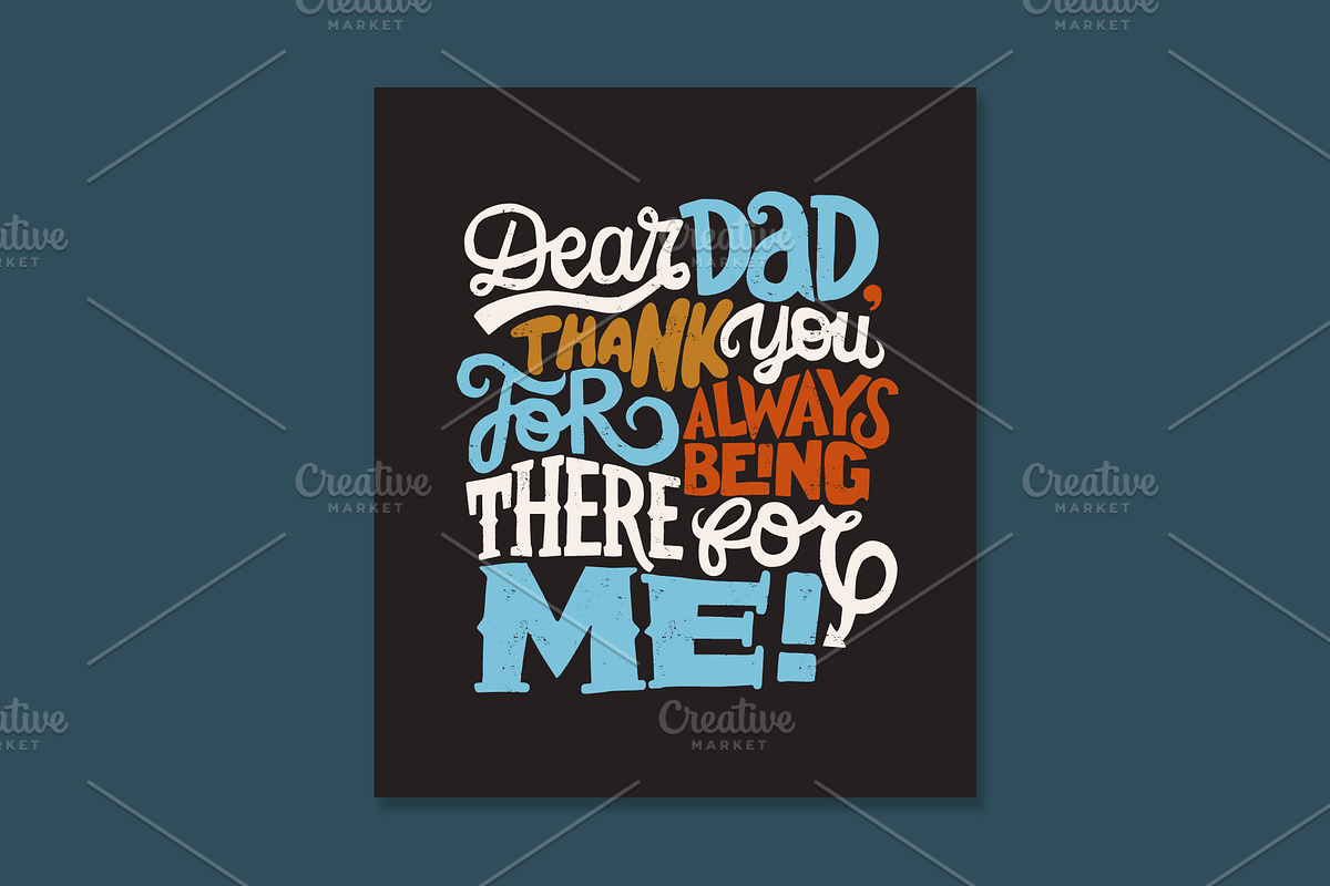 Happy Father`s Day 5 vector cards, a Card Template by Anna's Lettering (Photo 5 of 6)