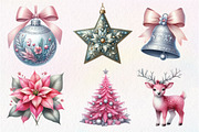 Silver Pink Christmas Clipart, an Illustration by Dream Creation (Thumbnail 2 of 6)