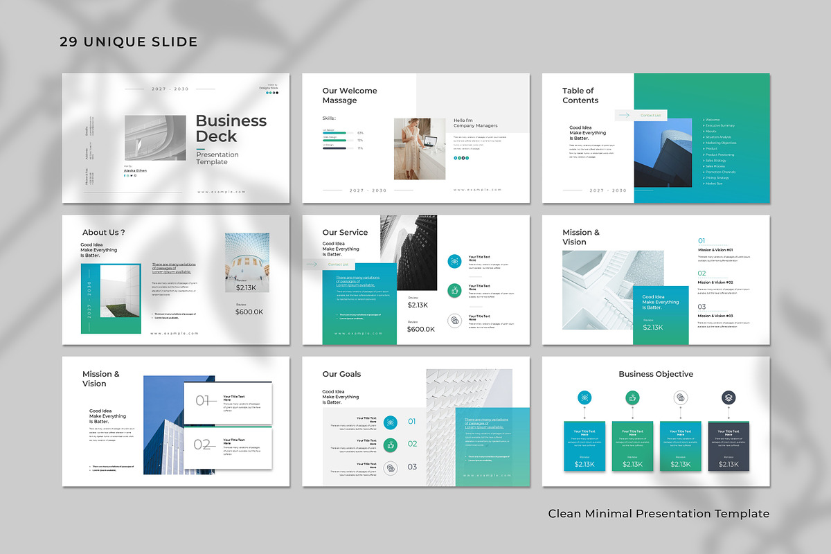 Business Deck White Grey Presentatio preview 6