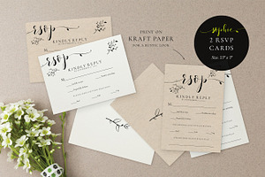 Wedding RSVP Card Template, Sophie