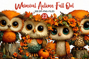 Whimsical Autumn Fall Owl Clipart, a Seasonal Illustration by Designworld (Thumbnail 1 of 10)