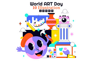 10 World Art Day Illustration, a Decorative Illustration by denayunebgt