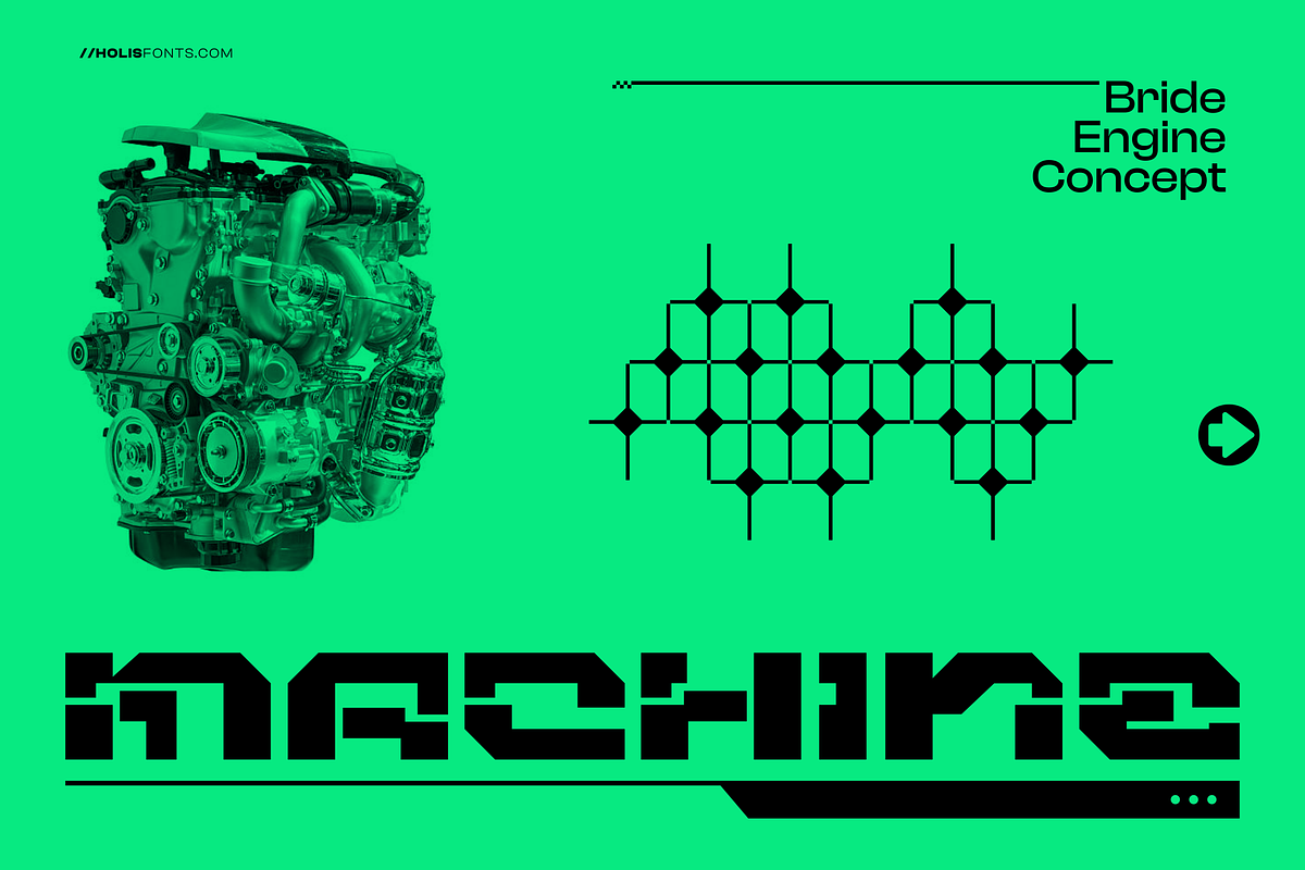 Bride Typeface Robot, a Sans Serif Font by 24Design Studios (Photo 3 of 7)