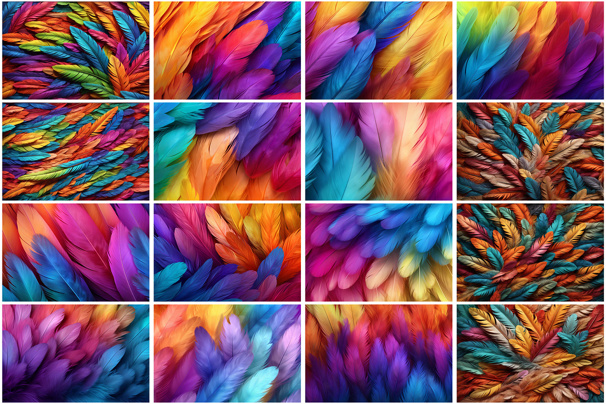 Rainbow Feather Background, a Texture Graphic by Forhadx5 (Photo 3 of 5)
